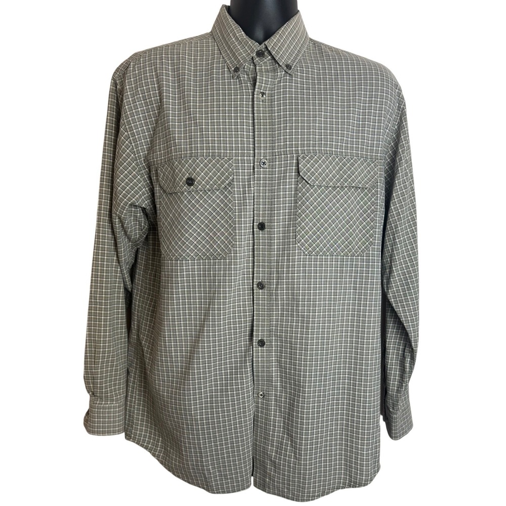 Men's Magellan Sportswear Plaid Lightweight Long Sleeve Button Down Shirt Size M